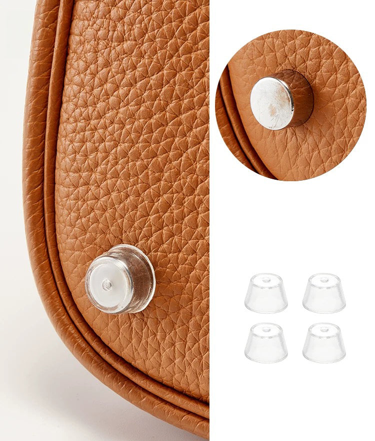 Orliná clear silicone feet stud protector for Hermès Birkin 25, Kelly 25 and other Hermès bag. Invisible scratch protection accessory