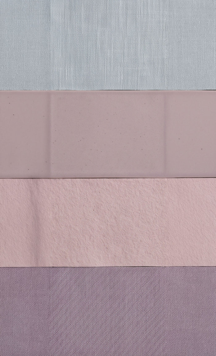 Mist blue, muted lilac and softened colour