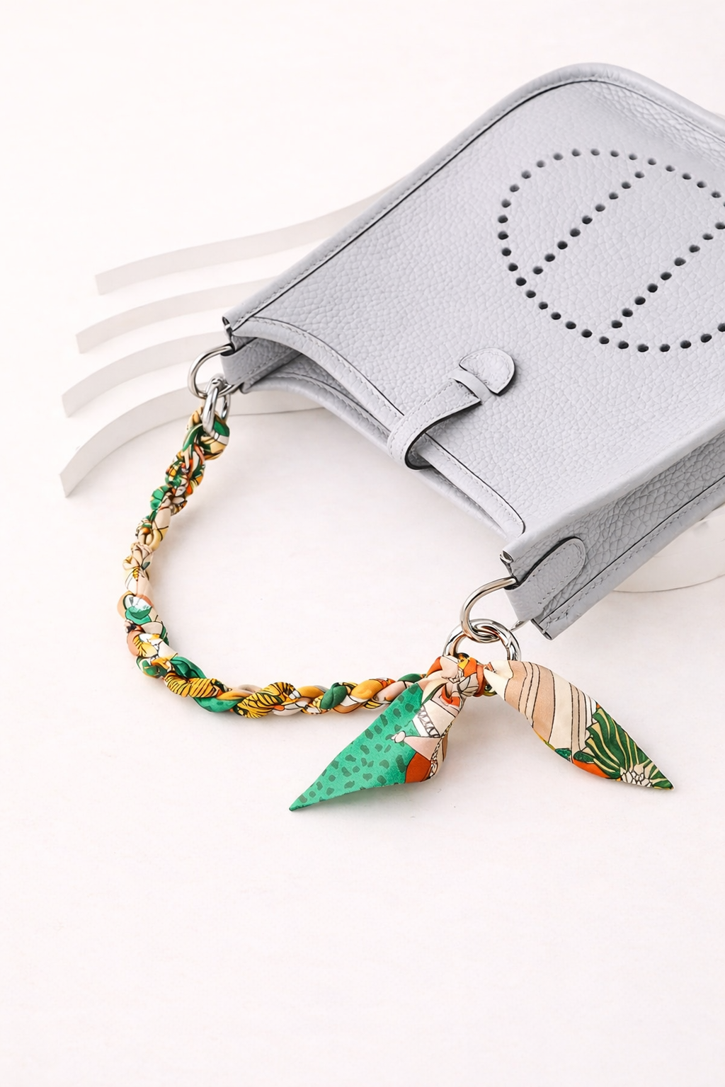 Silk Braided Scarf Strap for Hermès Mini Evelyne | Handcrafted