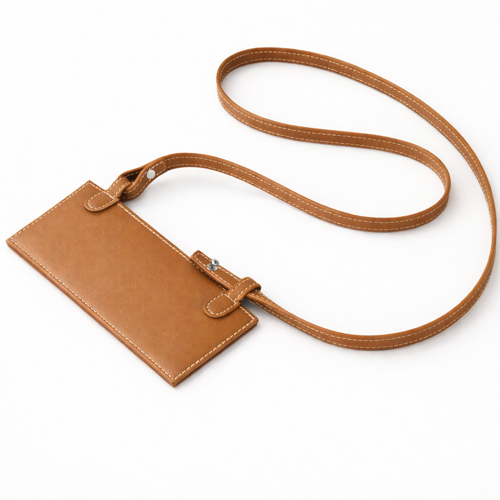 Swift leather strap with insert compatible with Hermès Kelly Pochette in gold